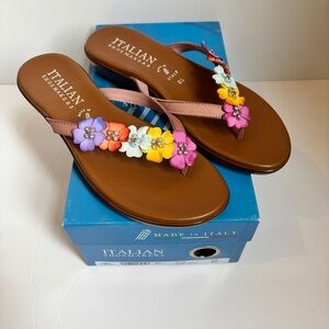 NIB Italian Shoemakers Women's Floral Sandals - Multicolor